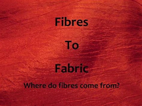 Ppt Fibre To Fabric Where Do Fibres Come From Powerpoint