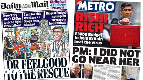 Newspaper Headlines Tories Splash The Cash And £30bn War On Virus