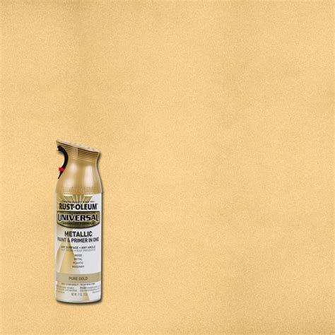 Rust Oleum Universal 11 Oz All Surface Metallic Pure Gold Spray Paint And Primer In One 261399