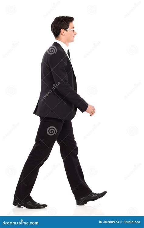 Walking Businessman In Black Suit Stock Image Image Of Looking