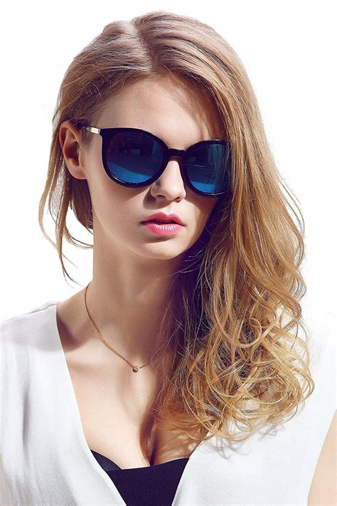 women s sunglasses uv protection polarized eye glasses goggles uv400 black blue cu11z5i