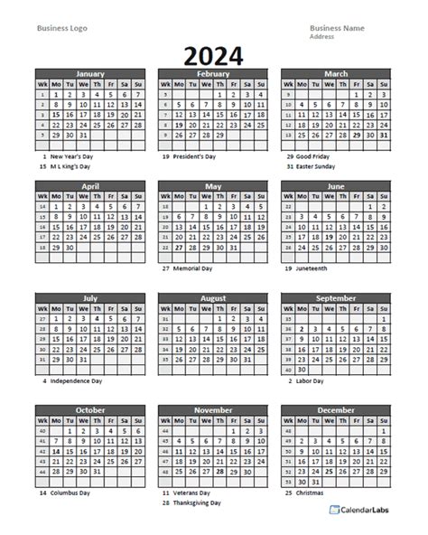 Year Calendar With Week Numbers 2024 Calendar 2024 All Holidays