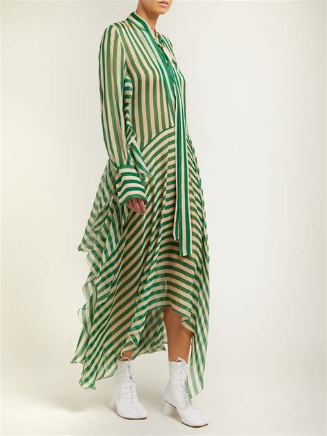 Dikon Asymmetric Striped Silk Chiffon Midi Dress Petar Petrov MATCHESFASHION COM Casual