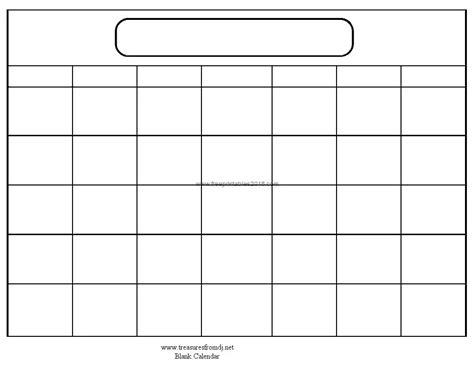 Printable Blank Monthly Calendar Activity Shelter Printable Blank