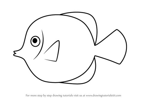 How to draw a fish colorfull for kids subscribe for more videos: Learn How to Draw a Yellow Tang Fish for Kids (Animals for ...