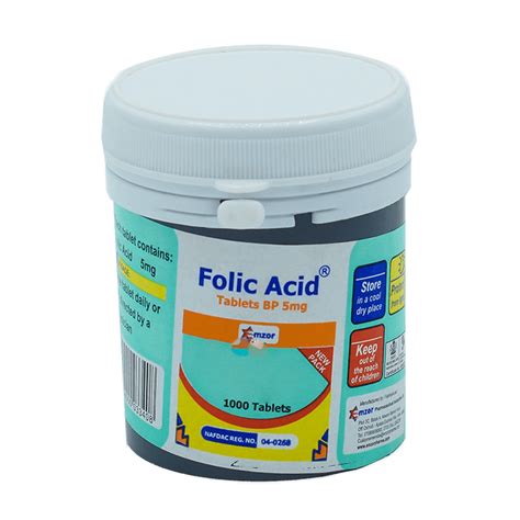 Emzor Folic Acid 5mg Tablets X 1000