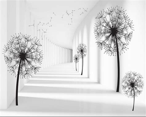 Beibehang 3d Wallpaper Space Extension 3d Dandelion Background Wall