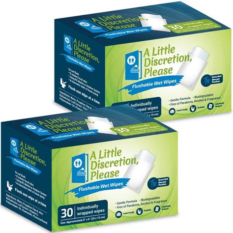 a little discretion please individually wrapped flushable wipes for adults in discreet