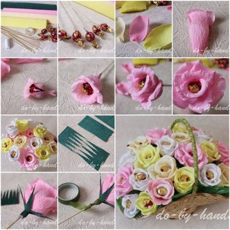 How To Make Paper Roses With Candy Step By Step Diy
