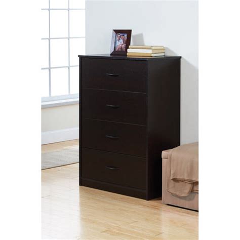 Shop for black wooden dresser online at target. 4 Drawer Dresser Chest Bedroom Furniture Storage Wood ...