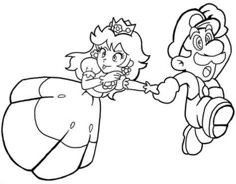 Permission to color it granted with a link to the original. Princess Daisy with Mario coloring page | Free Printable ...