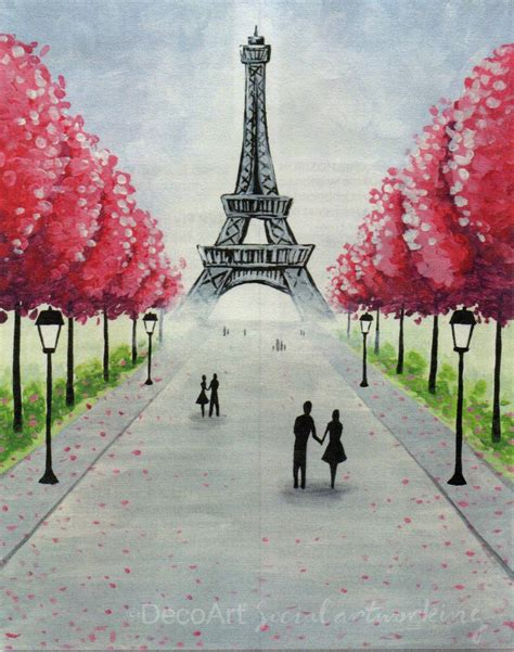 Paris Painting Easy Simple Acrylic Paintings Spring Painting