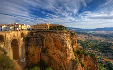 City Old Building Spain Cliff Landscape Wallpapers Hd Desktop And