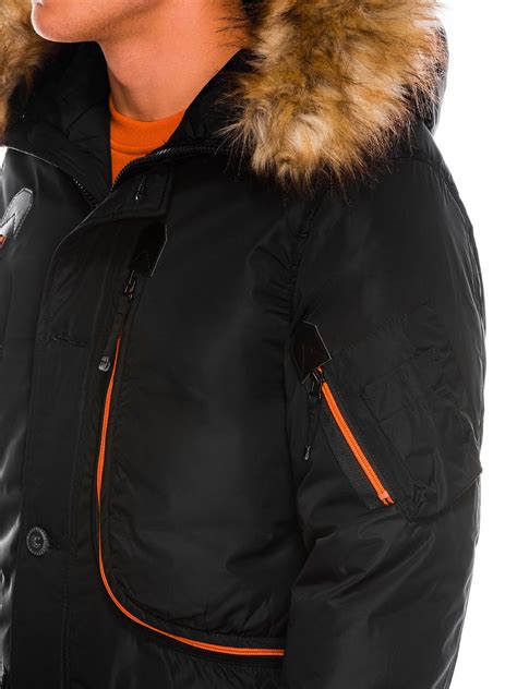 Mens Winter Parka Jacket C369 Black Modone Wholesale Clothing