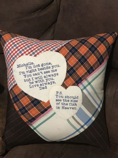 personal memory pillow made from dad s or grandpa s shirt in 2021 memory pillows grandpa