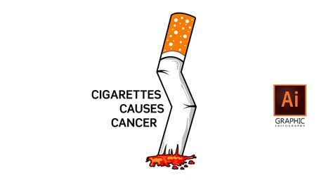 Cigarettes Causes Cancer Illustration Adobe Illustrator Tutorial