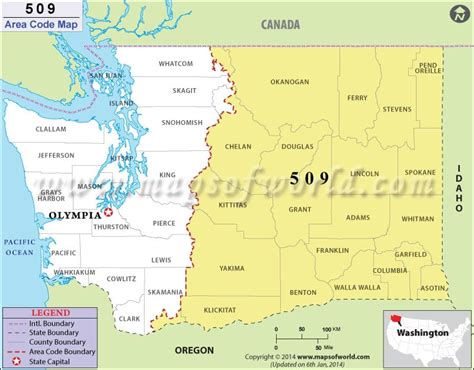 509 Area Code Map Where Is 509 Area Code In Washington