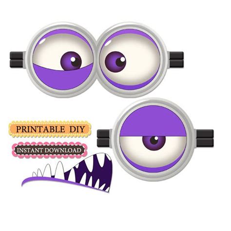 Diy Printable Instant Download Purple Birthday By Behappydesign Paarse Minions Minion