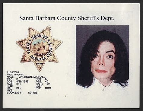 Lot Detail Michael Jackson Original Police Mug Shot