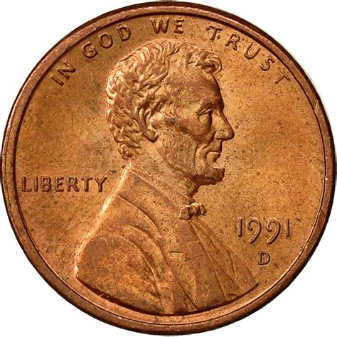 One Cent 1991 Lincoln Memorial Coin From United States Online Coin Club