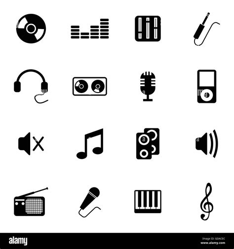 Vector Black Music Icons Set Stock Vector Image And Art Alamy