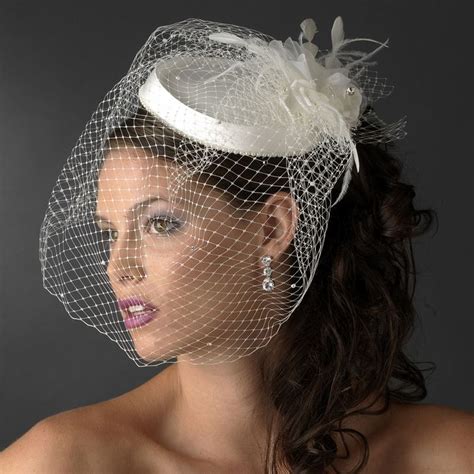 Details About Crystal Feather Fascinator Hat Birdcage Veil Bridal Tiara