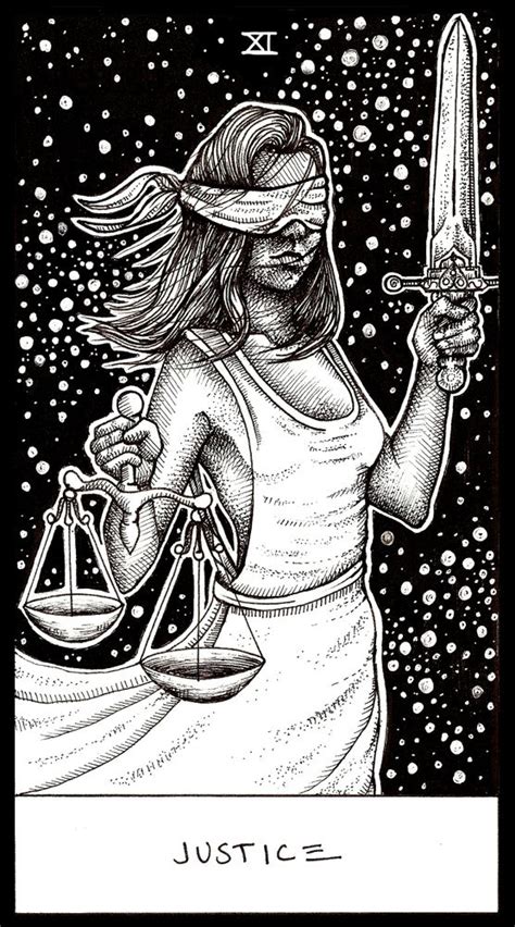 Justice Tarot Art Print By Corinne Elyse X Small Tarot Cards Art