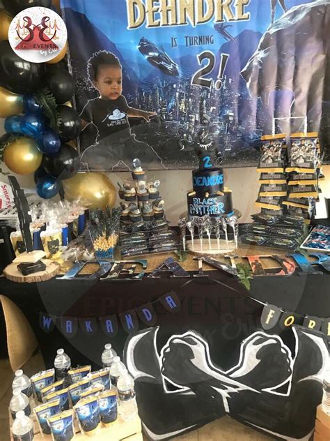 Black Panther Themed Sweets Table Black Panther Party 2nd Birthday
