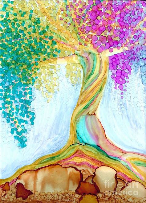 Rainbow Tree Painting By Michelle Draughon Pixels