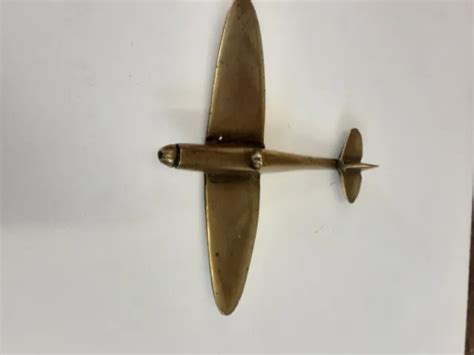 Ww2 Trench Art Brass Model Of An Raf Supermarine Spitfire Fighter £29