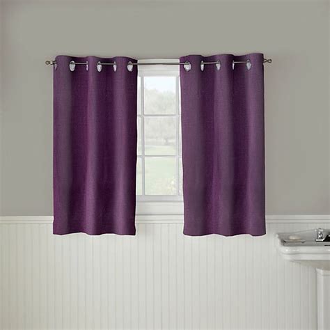 Hookless Waffle 45 Inch Bath Window Curtain In Purple