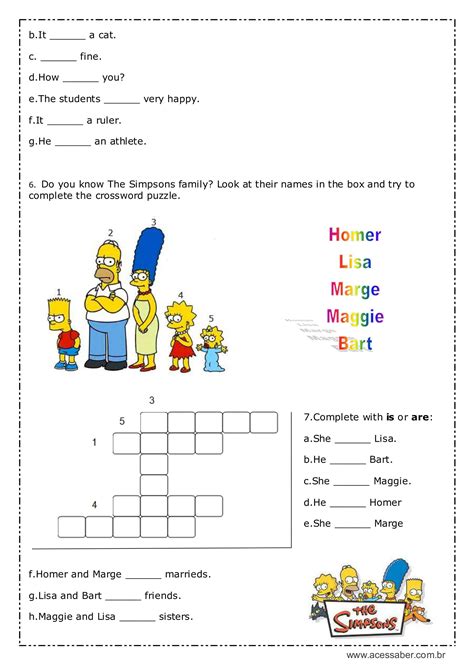 Exercicios De Ingles Para 6 Ano Verbo To Be