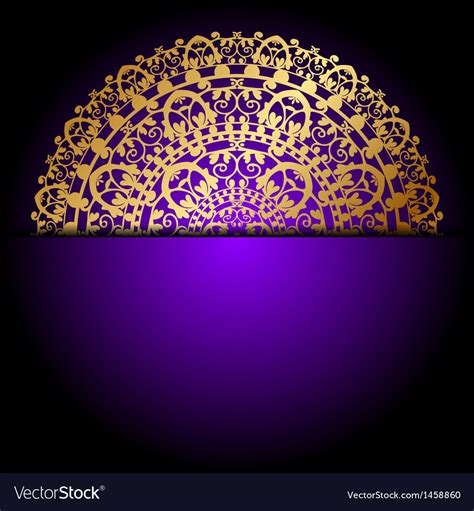 Gold Ornament Purple Background Royalty Free Vector Image
