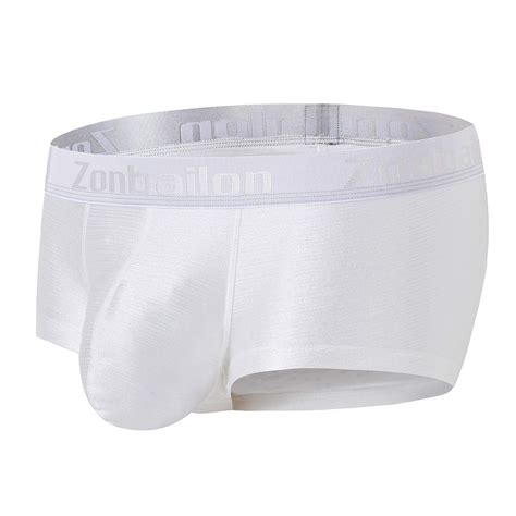Buy Mens Sexy Underwear Bulge Pouch Ice Silk Underpants Low Rise Trunks Short Leg Boxer Briefs