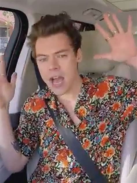 watch harry styles does carpool karaoke with epic vocals a string vest and a titanic re enactment