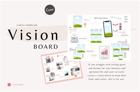 Vision Board Canva Template Creative Market