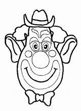 Coloring Silly Clown Face Funny sketch template
