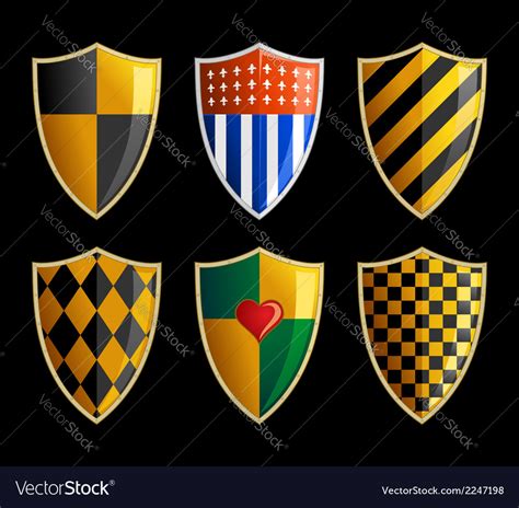 Set Of Medieval Shields Royalty Free Vector Image