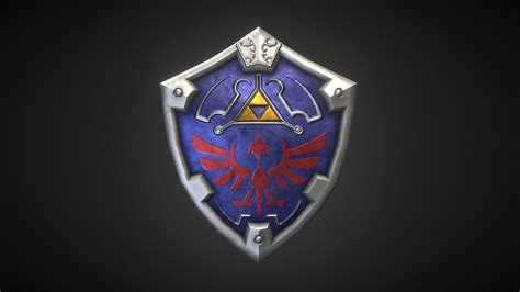 Low Poly Hylian Shield From Legend Of Zelda Download Free 3d Model By