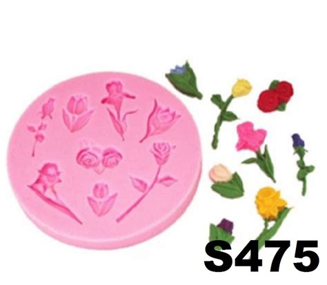 molde de silicone para confeitar modelo mini flores s475 elo7