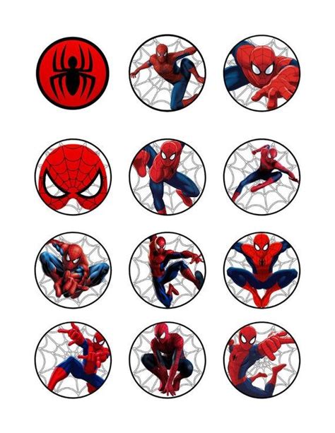 Spiderman Cupcake Toppers Spiderman Cupcake Toppers Spiderman Birthday Set Of Party