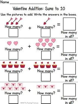 Valentine's day color by number addition funky valentines themed printables. Valentine Addition & Subtraction Within 10 (With images ...