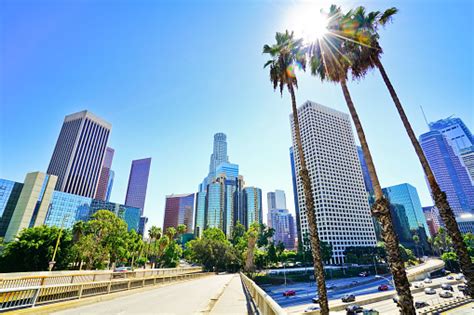 The Financial District In Los Angeles On A Sunny Day Stock Photo