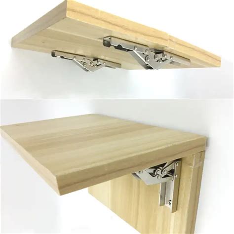 2pcs Stainless Steel 90 Degree Folding Shelf Hinge Bracket Hidden Table