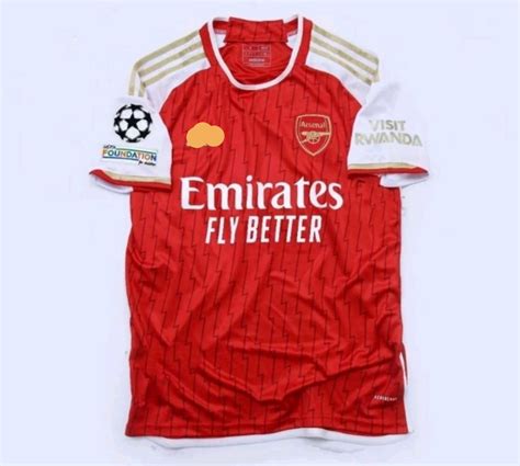 New Arsenal Home Jersey Fans 2324 2 Ucl Patch Sports Equipment Sports And Games Racket