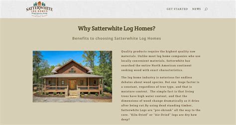 Satterwhite Log Homes Of Georgia Website Web Design
