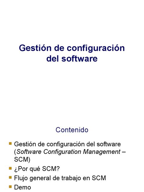 Topins 09 Gestion De Configuracion Del Software Pdf Ingeniería De