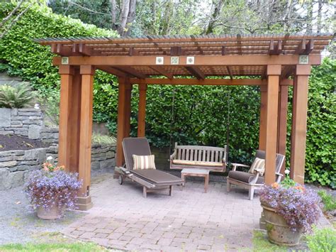 Pergola Cedar And Polycarbonate Roofing Traditional