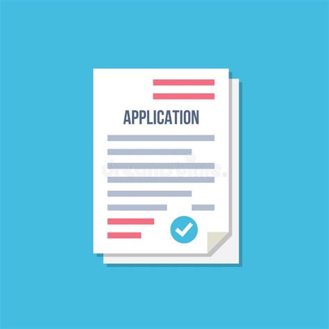 Application Document Form In A Flat Design Vector Illustration Stock