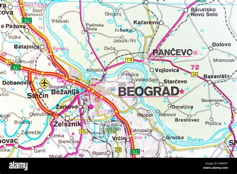 Beograd Mappa Mappa Della Città Mappa Stradale Foto Stock Alamy